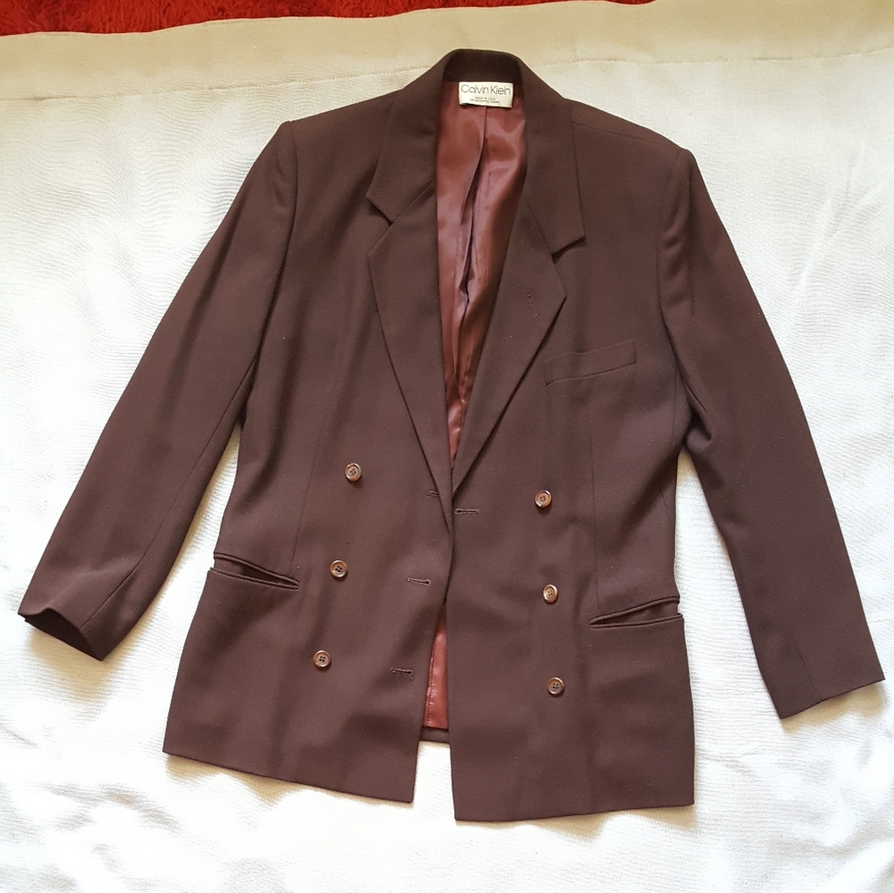 Vtg Calvin Klein double breasted blazer